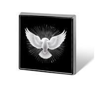 White Holy Spirit Dove Funny Lapel Tie Pin Buttons Brooch Badge Pin Clothes Hat Accessories for Men Women