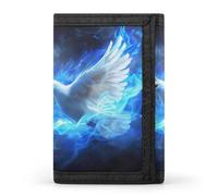 White Holy Spirit Dove Funny Trifold Wallet RFID Blocking Front Pocket Wallets with ID Window Gifts for Men Women