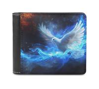 White Holy Spirit Dove Printed Wallets Bifold Wallet Change Cash Bag with Multiple Card Slots for Men and Women