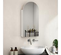 HOMCOM Bathroom Mirror Cabinet with Adjustable Glass Shelves - White