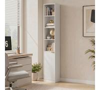 HOMCOM Bookcase Adjustable Shelf 6-Tier White Wood Effect