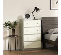 (White) HOMCOM Chest of Drawers, 4 Drawer Dresser for Bedroom