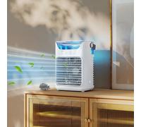 HOMCOM Desk Fan With Adjustable Head, 3-speed Table Fan White, White
