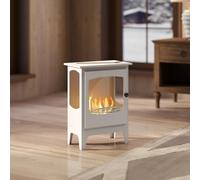 (White) HOMCOM Freestanding Bioethanol Fireplace Ethanol Fireplace Stove