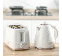 (White) HOMCOM Kettle and Toaster Set 1.7L Fast Boil Kettle & 2 Slice Toaster Set