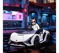 (White) HOMCOM Lamborghini SIAN 12V Electric Car for Kids w/ Remote Control