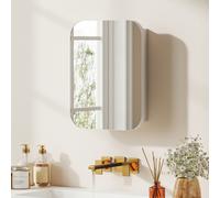 (White) HOMCOM Wall Mounted Bathroom Cabinet with Mirror Adjustable Shelves