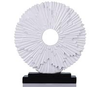 White Home Decor Sculpture, Unique Round line Statue, Modern Home Decor, Decorative Panel Statue for Living Room tv Cabinet, Office, Coffee Table, Dining Table Center White Decor