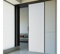 White Honeycomb Concertina Folding Door with Black Aluminum FrameWaterproof Multifold Room Divider for Kitchen & Bedroom Custom Size (170x210cm/66.9x82.7in)
