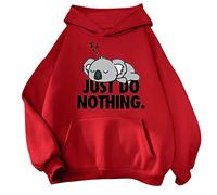 White Hooded Jacket Women Cute Fashion Sweatshirt Sweatshirt Hoodie for Teenage Girls Hoodies Women's Things, red, L