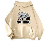White Hooded Jacket Women Cute Fashion Sweatshirt Sweatshirt Hoodie for Teenage Girls Hoodies Women's Things, beige, S