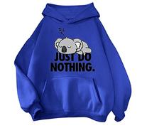White Hooded Jacket Women Cute Fashion Sweatshirt Sweatshirt Hoodie for Teenage Girls Hoodies Women's Things, blue, M