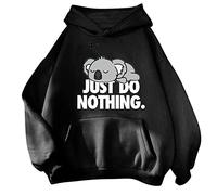 White Hooded Jacket Women Cute Fashion Sweatshirt Sweatshirt Hoodie for Teenage Girls Hoodies Women's Things, black, XL