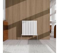 White Horizontal Designer Radiator - 600×612mm Double Panel Flat - Modern Central Heating Bathroom Radiator