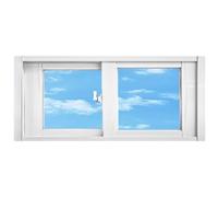 White Horizontal Sliding Window for Basement & Kitchen - F Mount Ventilation Skylight Ideal for Bathrooms & Restaurants Roof Window Replacement (49x18in/123x45cm)