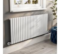 White Horizontal Smart Electric Radiator with Wi-Fi Thermostat - 2000W - H600xW1416mm - Bathroom Safe
