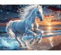 White Horse 1000-piece Jigsaw Puzzle Set Magical Cosmic Creatures For Adults Teens 14+ Logic Skill Indoor Game Family Game Night Summer Durable Material 1000 PCS/75x50cm