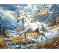 White Horse 300-piece Jigsaw Puzzle Bundle Magical Cosmic Creatures Family Puzzle Lovers Brain Training Mindful Activity Spring Paperboard Creativity & Gift Giving 300 PCS/40x28cm