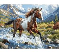 White Horse 500 Pieces Classic Jigsaw Puzzle Magical Cosmic Creatures Puzzle for Adults Concentration Training Wall Art Mental Exercise Cardboard 500 PCS/52×38cm