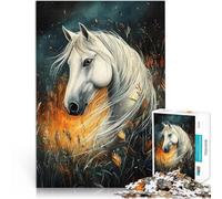 White Horse And Autumn GrassJigsaw Puzzles for Adults 2000 Pieces Analysis and logic Unique Birthday and Gifts 70x100cm