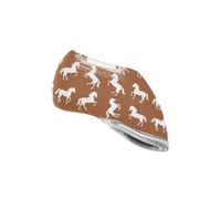 White Horse Brown print Golf Iron Head Covers with Thick Protective Design Scratch Resistant Easy On Off Fit All Brands Irons