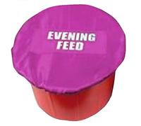 White Horse Equestrian Feed Bucket Cover - Morning/Evening Stable Yard Material
