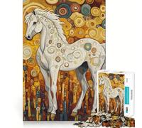 White Horse Gustav Style 1000 Piece Jigsaws Creative Skill Toy Tight Lock No Loose Pieces Bonding Activity for Loved Ones (50x75cm)