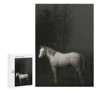 White Horse in Misty Forest Jigsaw Puzzle, 300 PCS, Indoor Activity for The Home, An Absorbing Project for Relaxed Weekends, for Family Fun