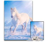 White Horse in The Snow Jigsaws 1000 Pieces for Adults Puzzles for Adults Challenging Brain Teaser for Teenagers, Family Game Night Fun 1000 PCS(75x50cm)