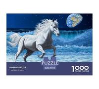 White Horse Jigsaw Puzzle Waterproof 1000 Piece for Adults Challenging And Brainteasing Adults Challenging Puzzle Games