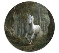 White Horse Running in The Woods,Rätsel Für Erwachsene 1000pcs (67.5x67.5cm),Herausforderungsspiele