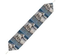 White Horse Running on The Sea Table Runner for Dining Table, Short Plush Runners Washable & Durable Tablerunner Modern Home Decor for Wedding, Kitchen, Holiday 200*33cm