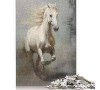 White Horse Running Puzzle 1000 Piece Adult Jigsaw Puzzle Puzzles for Adults Puzzles Puzzles for Adults 1000pcs (75x50cm)