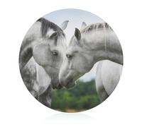 White Horse Tempered Glass Cutting Board Heat Resistant for Bread Meat Fruit 20 cm
