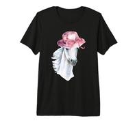 White Horse Wearing Pink Hat Women's Derby Tee Premium T-Shirt