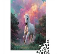 White Horses Are Running on The GrassJigsaw Puzzles 1000 Pieces for Adults Puzzle Educational GamesRainbow
