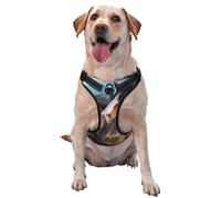 White Horses,Pet Harness,Adjustable Reflective Dog Harness,Pet Leash Vest,L
