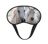 White Horses Sleep Mask for Side Sleepers: Blackout Eye Masks for Sleeping - Soft Breathable Soft Eye Shade Cover for Travel - Adjustable Night Blindfold for Men Women Gifts