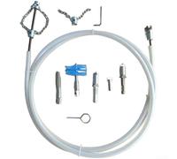 White Hose Drain Cleaner Kit 9 Piece Steel Accessories for Toilet Sink Pipe Clog Removal Flexible Unclogging Tool 5m 10m 15m Options(3 Meters)