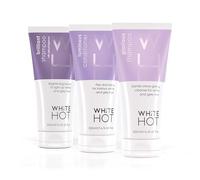 White Hot Cleanse & Condition Trio: brightening hair care regime to cleanse & add gloss to white & grey hair, purple shampoo