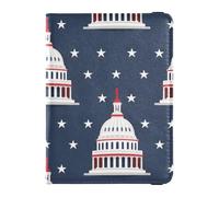 White House 4th Of July Independence Day Leather Passport Card Holder Cover Combo for travel Wallet Combo Passport Case Travel Documents Wallet for women Lightweight, White House 4th of July