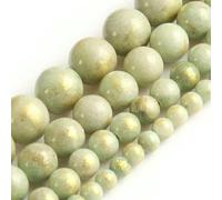 White Howlite Spun Gold Plated Loose Stone Round Beads for Jewelry Making DIY Bracelet 15'' Strand 4/6/8/10/12mm-light Green jasper-8mm 46pcs Beads