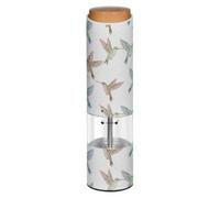White Hummingbirds Birds Electric Pepper Grinder Auto Salt Mill