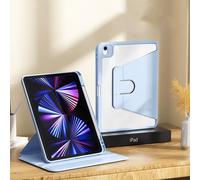 ([White Ice Blue], iPad Air6 2024 Model (11-inch)) 360 Degree Rotatable iPad Protective Case with Adjustable Stand and Pen Slot for 10.2/10.9-inch iPad, Suitable for 10th Generation