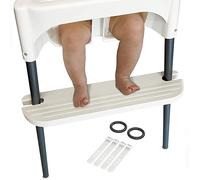 White IKEA High Chair Foot Rest, Compatible with Antilop Chairs | Adjustable, Reversible & Non-Slip Foot Rest for IKEA Chair - Made with Durable Polypropylene - (19.75 x 4.75 x 1” inches)