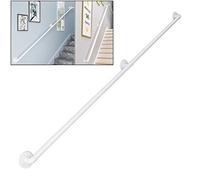 White il Security for Stairs | Indoor & Outdoor Wrought Iron Railing | Wall Support Kit | Disability & Elderly Balustrade Guardrail