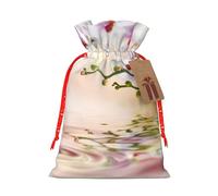 White In The Pond Print Drawstring Bags Burlap Gifts Bag With Drawstring Gift Bags For Wedding/Party/Festival/Storage