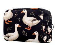 White Indian Runner Ducks Cosmetic Bag for Women, Travel Toiletries Bags Large Makeup Handy Pouch Organiser Bag with Zipper