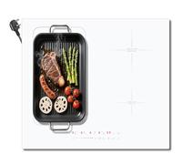 White Induction Hob Plug in 13amp, 60cm Induction Cooktop 4 Zone with Flex | Cooksir Glass Electric Hob 2800W, Electric Hobs With Flexible Cooking Zones, Safety lock, Timer, Boost Function, 220V-240V
