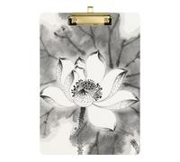White Ink-wash Water Lily A4 Hospital clipboard Hard Board for Nursing Student Trade Quest Size 9 x 12